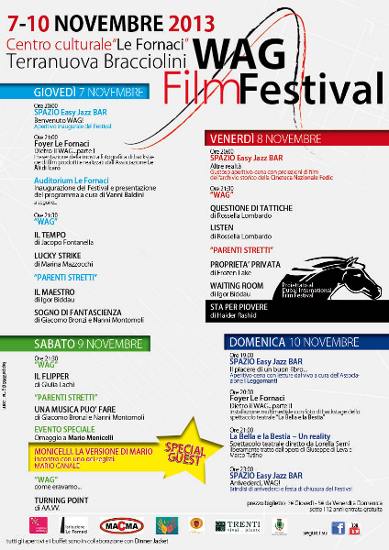 Wag Film Festival 7-10 novembre  Auditorium le Fornaci Terranuova Bracciolini